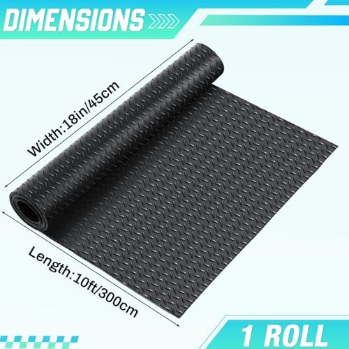 Breling 18 in × 10 ft Rubber Diamond Plate Rolls Garage Floor Mat - Image 2