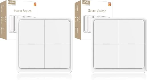 MOES Wireless Smart Scene Switch Button, Require MOES HUB, Zigbee Connection by MOES