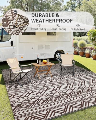 MontVoo Outdoor Rug Carpet Waterproof 5x8 Outdoor Patio Rug Mat Reverisble - Image 3