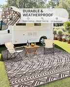 MontVoo Outdoor Rug Carpet Waterproof 5x8 Outdoor Patio Rug Mat Reverisble - Image 3