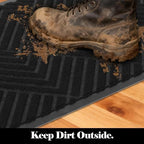 Front Door Mat Outside Entrance, 3x6ft Oversized Heavy Duty Rubber Doormat - Image 2