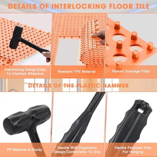 Drydiet 8 Pack Drainage Tiles Modular Interlocking Floor Tiles - Image 3