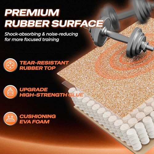 SUPERJARE 0.56'' Thick 192 Sq Ft Rubber Top Gym Flooring - Image 5