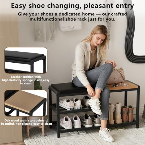 Shoe Bench with Shoe Rack, Shoe Rack - Image 6