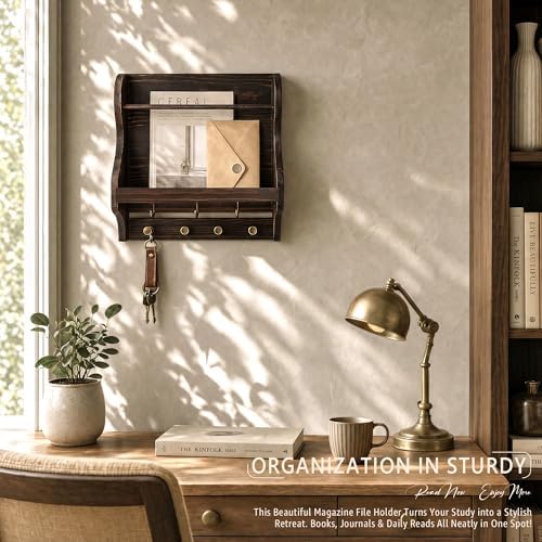 Pine Wood Mail Organizer Wall Mount - Image 4