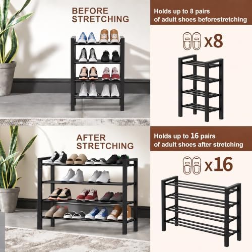 Expandable Shoe Rack, Heavy Duty Metal Shoe Organizer - Image 4