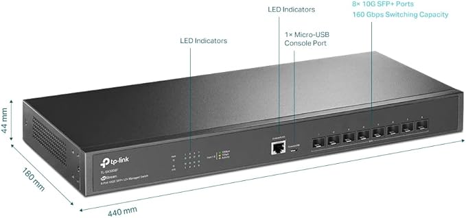 TP-Link Omada SX3008F | 8 Port 10G SFP+ Enterprise Level Switch | L2+ Smart - Image 2