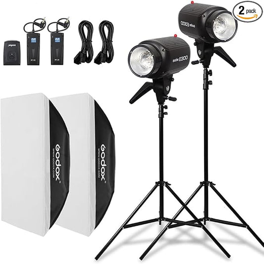 Godox 600W Professional Studio Strobe Lights Kit, 2X 300W 5600K Monolights by GODOX