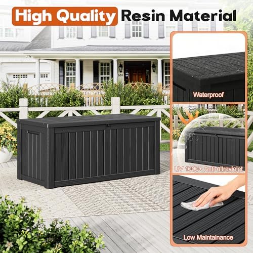 Outdoor Storage Box, Resin Deck Boxes Indoor and outdoor, Waterproof Storage - Image 4