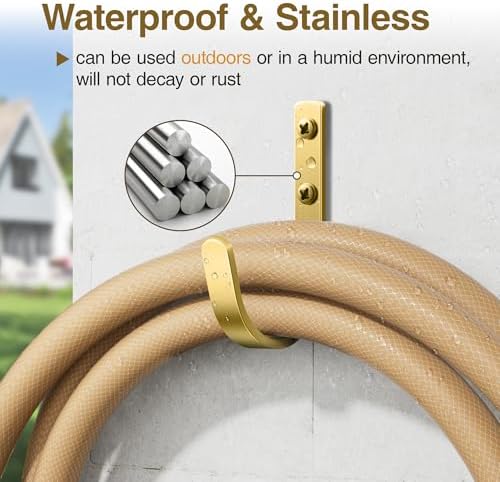 22LB Wall Hooks for Hanging Towel/Coat, Brushed Gold 5 Pack - Image 2