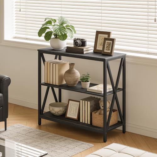 MAHANCRIS 31.5" Sofa Table, Industrial Console Table, 3-Tier Entryway Table - Image 4
