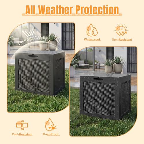 Outdoor Storage Box, 42 Gallon Waterproof Resin Patio Deck Box - Image 2
