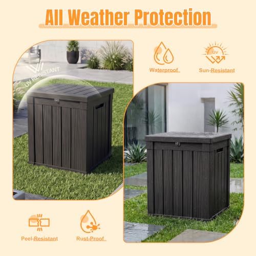 Outdoor Storage Box, 70 Gallon Waterproof Resin Patio Deck Box - Image 2
