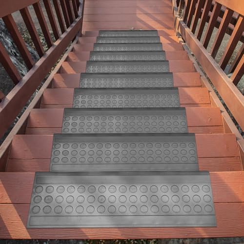 Ottomanson Bullnose Stair Treads Outdoor – Coin Heavy-Duty Non-Slip Stair Mats - Image 2