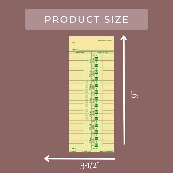 Generic Time Clock Cards for Tracking Regular and Extra Time - Image 2