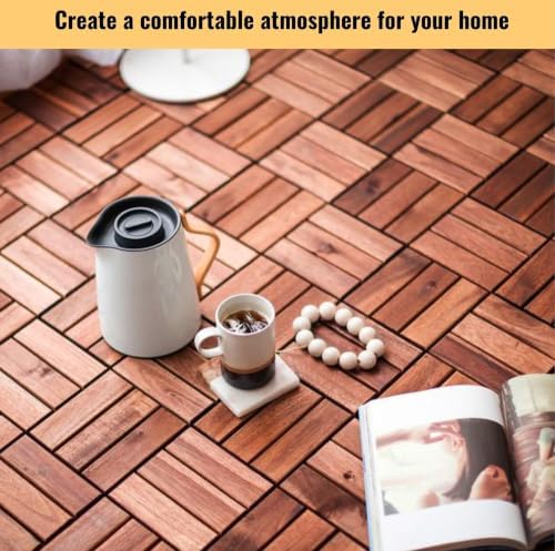 Acacia Wood Interlocking Deck Tiles - Image 4