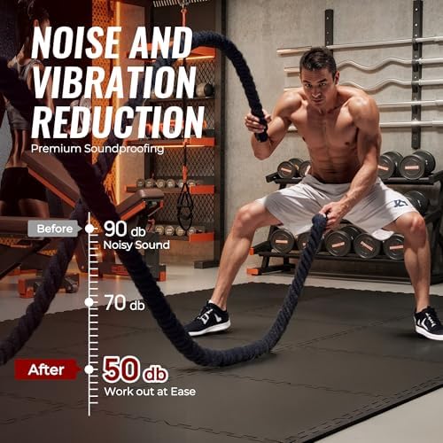 SUPERJARE 0.79'' Extra-Thick 6 Pcs 24 Sq Ft Exercise Equipment Mats - Image 2