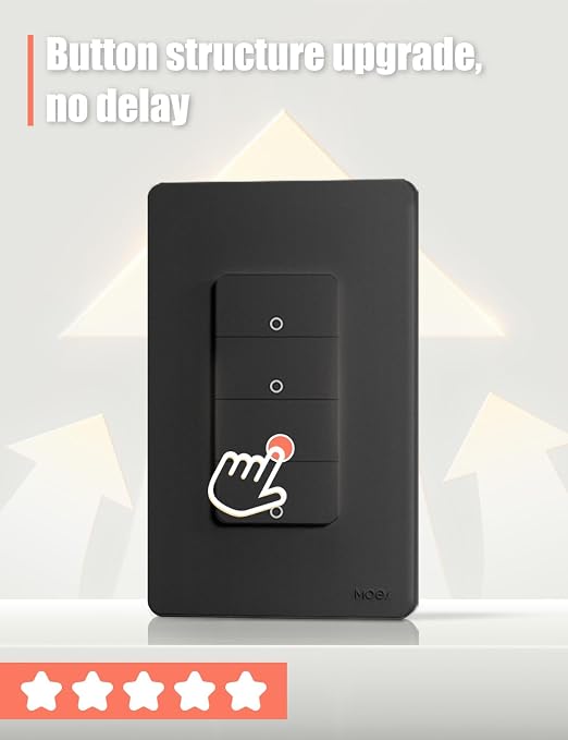 MOES Smart Double Light Switches, 2nd Generation Wi-Fi 2 Gang Single Pole Switch - Image 3