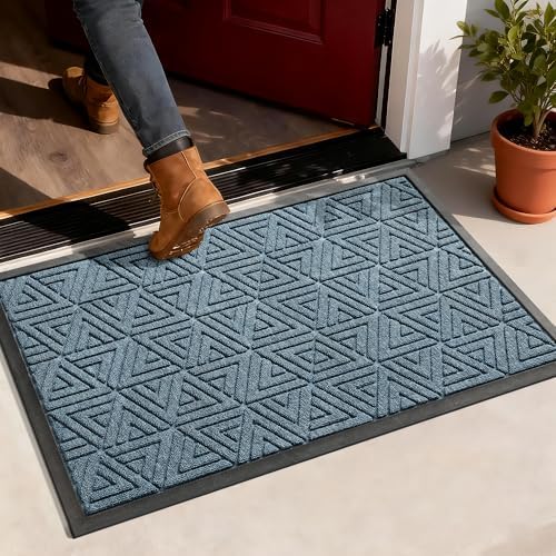 Yimobra Indoor Outdoor Mats for Front Door, Mix Blue by Yimobra