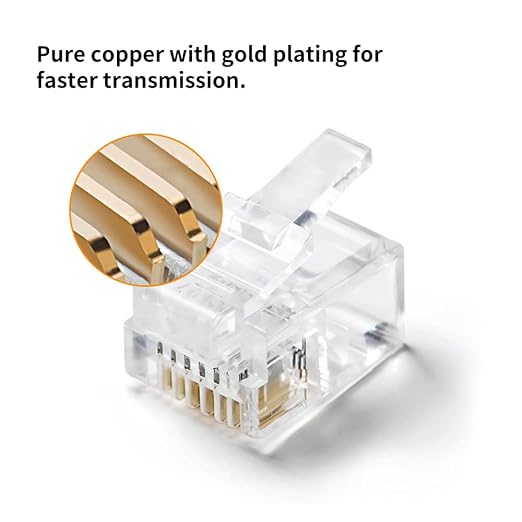 RJ12 6P6C Connectors 6 Pin Telephone Line Cable Wire Male Plug - Image 4