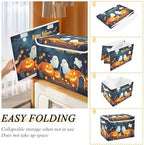 Bolaz Storage Bins with Lids and Handles, Halloween Background with Pumpkins - Image 4