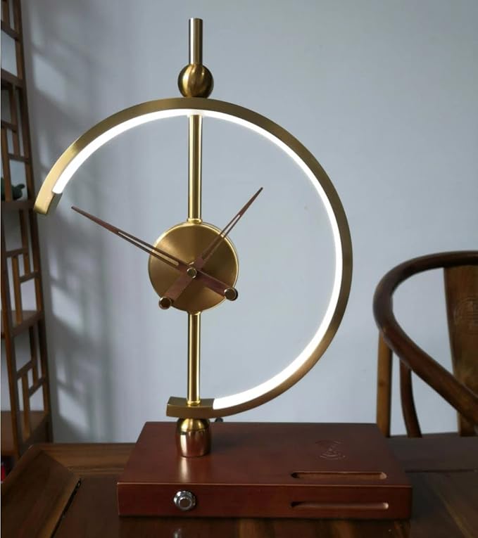 'Golden Time' Clock | Table Lamp | Qi Wireless and USB Charger - Image 7