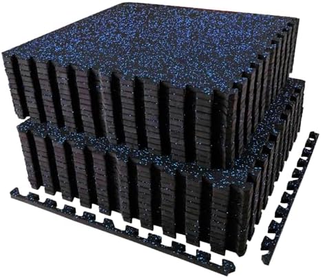 AIRHOP 0.56in Thick 96 Sq Ft Exercise Equipment Mats, 24 Tiles Upgraded Rubber by Airhop