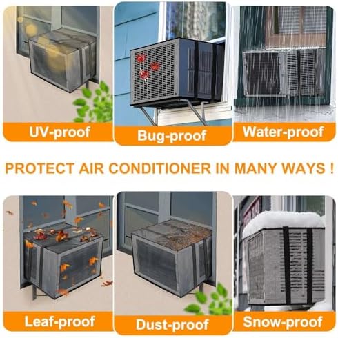 Demao Mesh Air Conditioner Cover, Bugs Rain Dirt Resistant Sturdy AC Covers - Image 5
