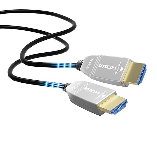 4K Fiber Optic HDMI Cable 65ft, 4K 60Hz 18Gbps HDR10 HDCP2.3 Slim Flexible HDMI by FeizLink