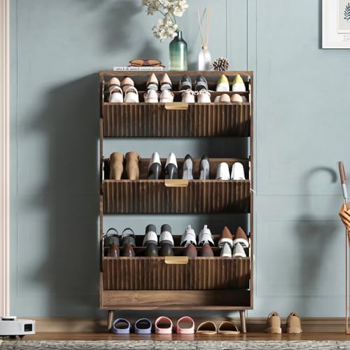 Shoe Cabinet Storage, Modern Freestanding Organizer by QIVOMIX