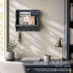 Pine Wood Mail Organizer Wall Mount - Image 4