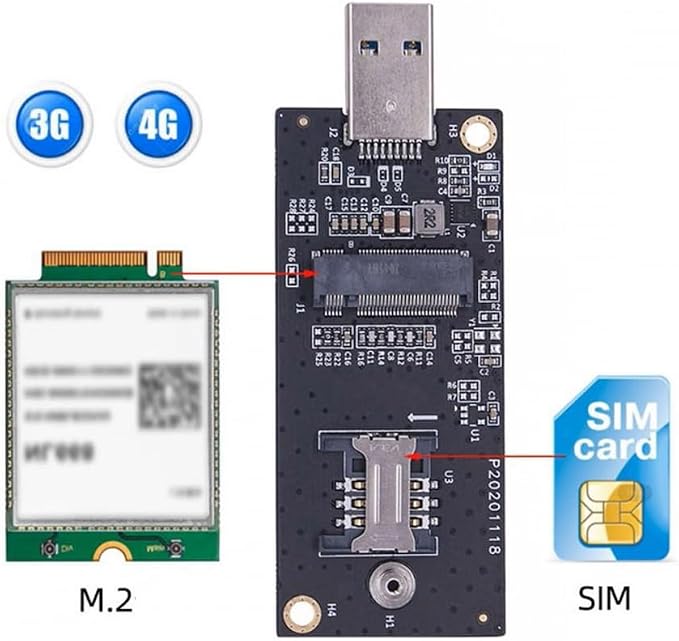 CY Adapter NGFF M.2 Key-B WWAN to USB 3.0 Adapter Riser Card - Image 2
