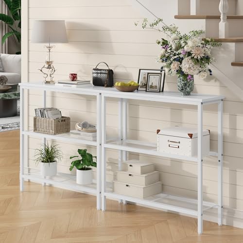 HOOBRO 29.5" Narrow Console Table, 3 Tier Entryway Table, Thin Sofa Table - Image 5
