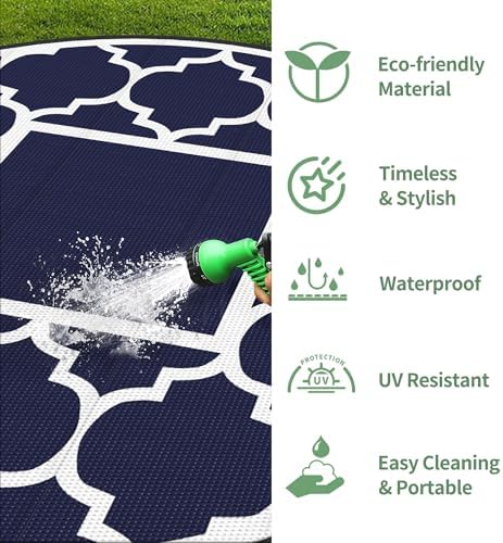 GENIMO Outdoor Rug, Waterproof Plastic Rugs - Image 6