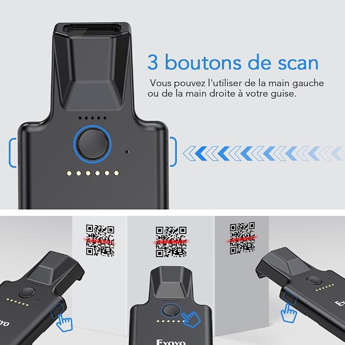 Eyoyo Bluetooth Back Clip Phone Barcode Scanner, 1D 2D QR Wireless Bar Code - Image 4