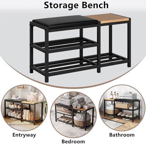 Shoe Bench with Shoe Rack, Shoe Rack - Image 5