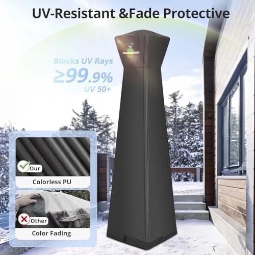 QH.HOME Pyramid Patio Heater Cover Waterproof 90"x 23"x23" - Image 5