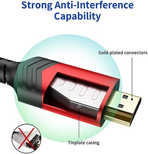 8K HDMI Cable 2.1 2 Pack 6ft, JSAUX 48Gbps Ultra High Speed HDMI Cable Braided - Image 8
