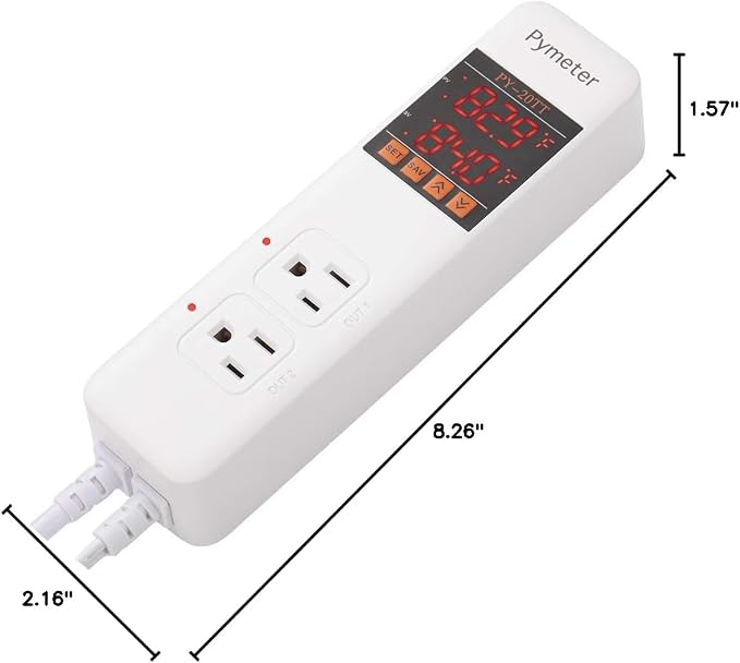 Digital Temperature Controller Dual Probe Reptile Thermostat Controlled Outlet - Image 9