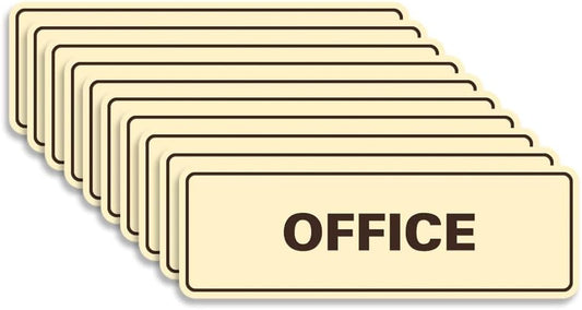 Signs ByLITA Standard Office Sign - Professional Business Signage - Easy to Install (Ivory/Dark Brown) - Small 10 Pack