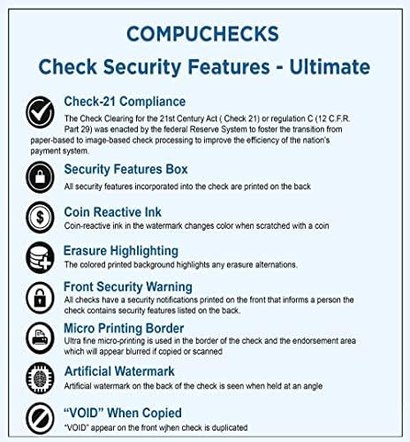 Compuchecks 2500 Blank Check On Bottom Stock Paper Compatible with QuickBooks and Versa Check (Brown Diamond) Print Easy Your Secure Computer Laser Checks for Business Payroll Or Personal Use