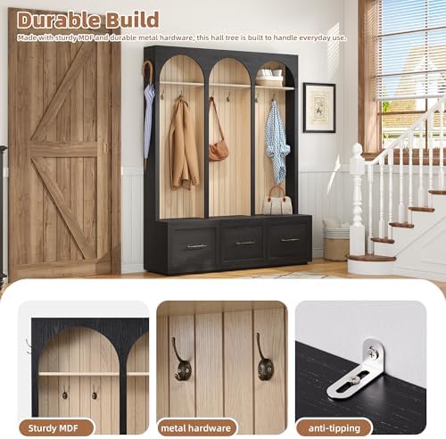 Merax Farmhouse Wood Hall Tree - Image 6