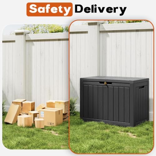 Outdoor Storage Box, Resin Deck Boxes outdoor, Waterproof Storage Box Lockable - Image 4