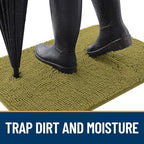 OLANLY Dog Door Mat for Muddy Paws 59x32, Super Absorbent Chenille Mud Mat - Image 2