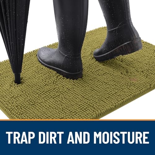 OLANLY Dog Door Mat for Muddy Paws 59x32, Super Absorbent Chenille Mud Mat - Image 2