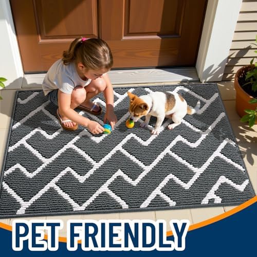 OLANLY Front Door Mat 48x32, Low-Profile Easy Clean Doormat - Image 6