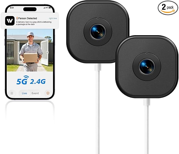 2K Window Camera, 5Ghz & 2.4Ghz WiFi Security Camera by DETIKO