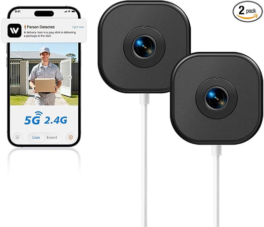 2K Window Camera, 5Ghz & 2.4Ghz WiFi Security Camera by DETIKO