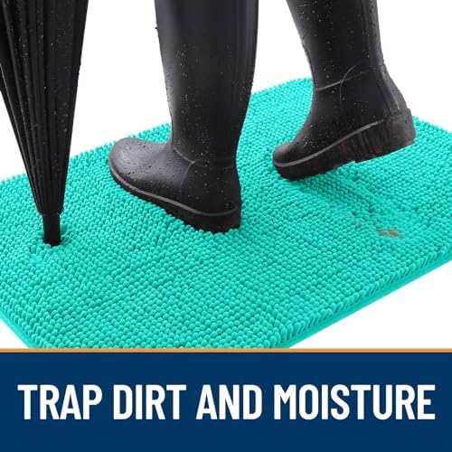 OLANLY Dog Door Mat for Muddy Paws 36x24, Super Absorbent Chenille Mud Mat - Image 2