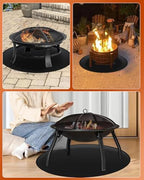 40" Round Fireproof Grill Mat for Deck & Patio, Double-Sided Silicone Coated - Image 7